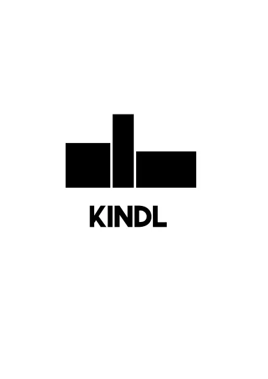 KINDL Logo, stilisierte Darstellung des Gebäudes und KINDL Schriftzug (schwarz auf weiß)
