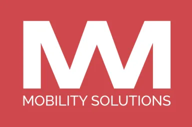 Logo with white letters ‘MM’ and text ‘Mobility Solutions’ on a red background.