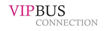 VIP Bus Connection logo with "VIP" in pink and other text in black and gray