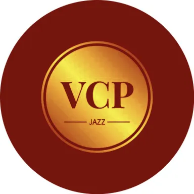Gold VCP Jazz logo on a black circular background.
