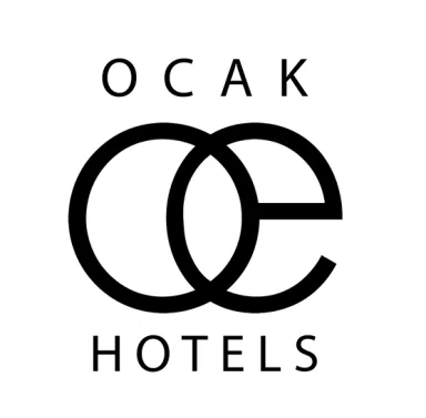 OCAK Hotels logo with overlapping black circles.