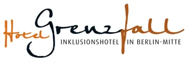 Hotel Grenzfall logo with handwritten and printed text in black and brown