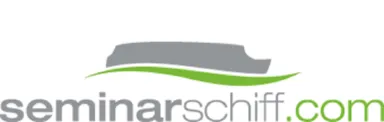 Logo mit grauem Schiff und grünem Schriftzug "seminarschiff.com"