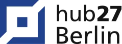 hub27 Berlin logo with blue geometric design on the left