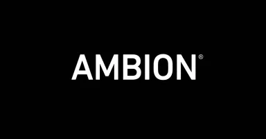 AMBION logo in white text on a black background.