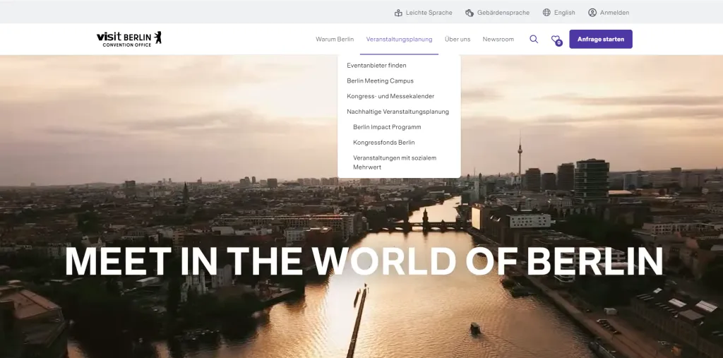 Screenshot der Website
